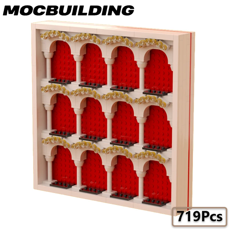 

MOC Wall Mountable City Movies Figures Display Stand Collection Storage Rack Box Board Building Blocks 719Pcs