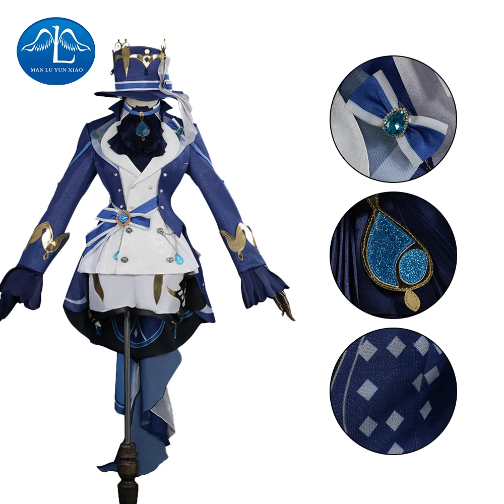 

ManLuYunXiao Focalors Cosplay Genshin Impact Full Set Focalors Role Play Halloween Costumes for Women Anime Cosplay