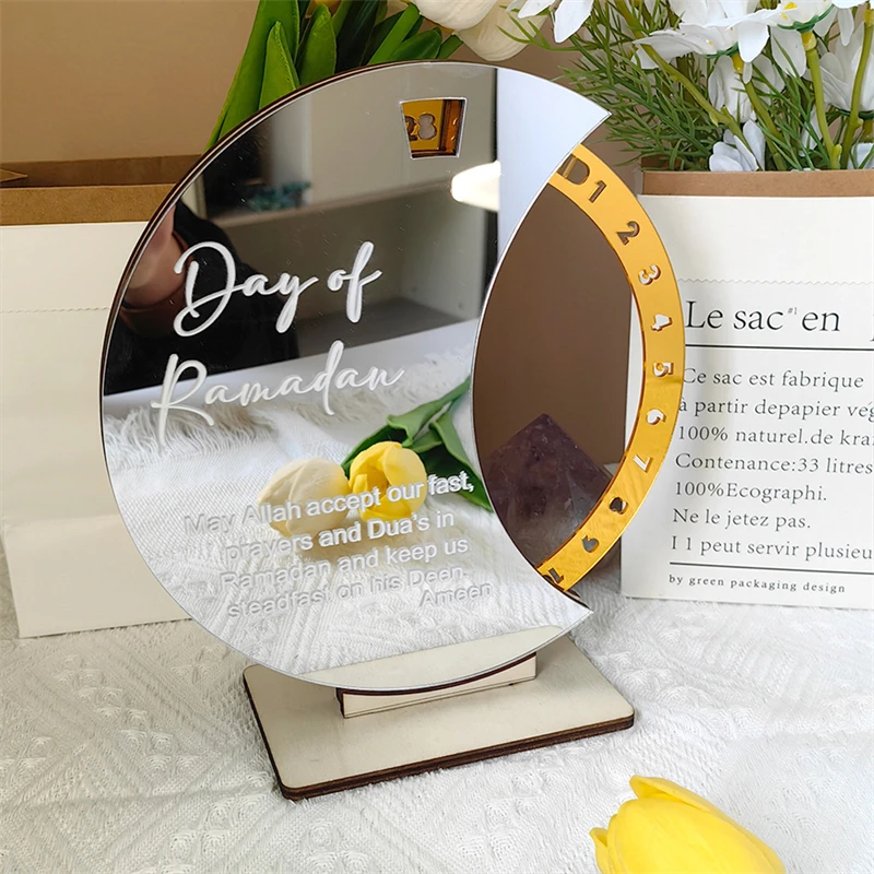 

Вращающийся на 2024 год календарь Рамадан с обратным отсчетом, день Рамадана карем, золотое, серебряное, Черное колесо с основанием, настольное украшение «сделай сам», искусственное украшение