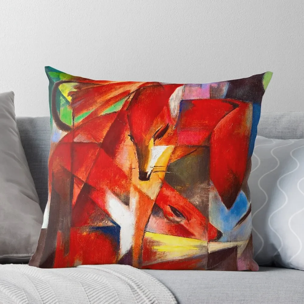 

Franz Marc Foxes Throw Pillow Plaid Sofa covers for pillows