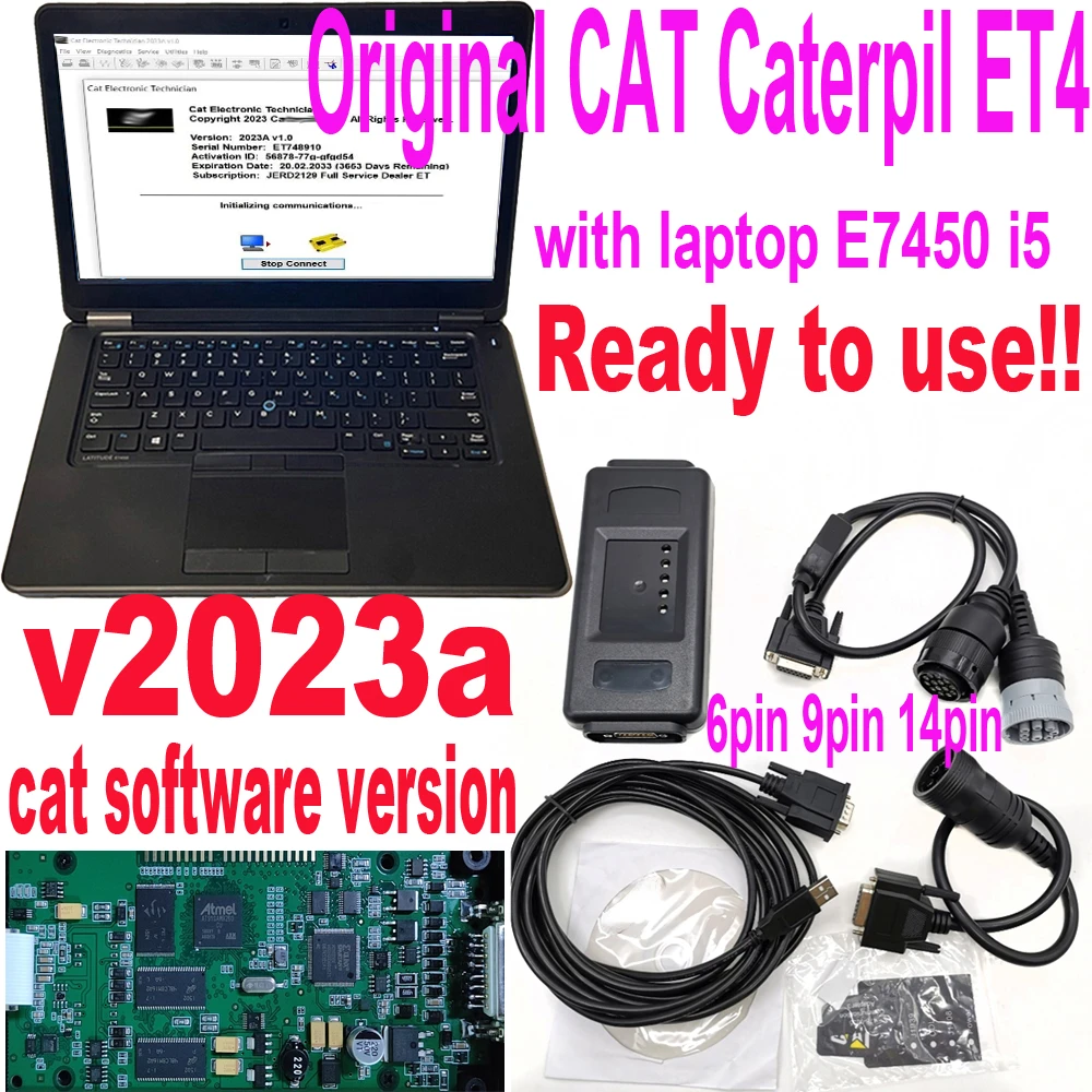 Originale 2023A Cat Et 4 Adattatore Caterpillar 478-0235 Scanner Per Comunicazioni Cat4 Per Impieghi Gravosi Con Strumento Diagnostico Per Camion Pc E