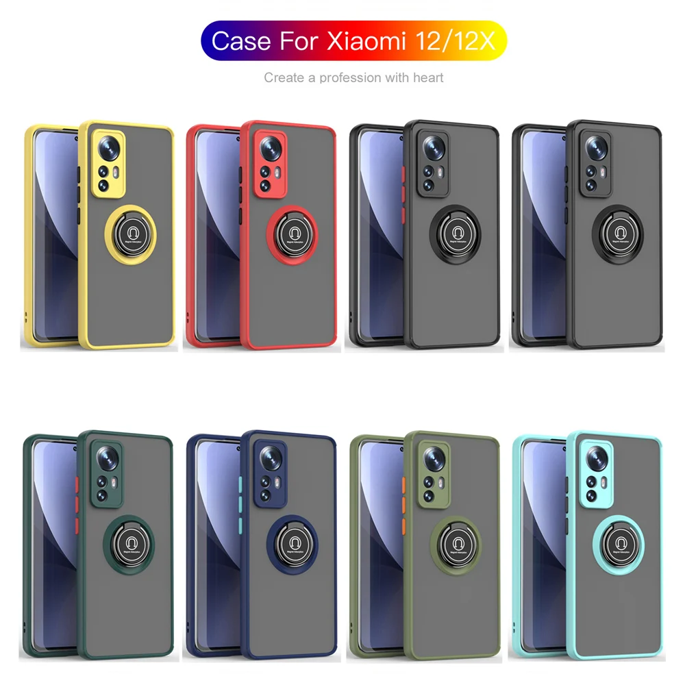 Shockproof Phone Case With Ring Stand For Xiaomi 12 Series_voghion.com
