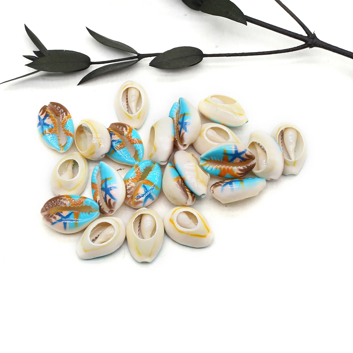 100 PCS Wholesale Natural Shell Painted Beads Diy Jewelry Making Fashion Necklace Bracelet  Accessories Home Decoration