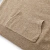 Men's 100% Merino Wool Sweater Men Hoodied Collar Pullover Loose Large Size Business Knitwear Casual Autumn Winter Cashmere Tops 6