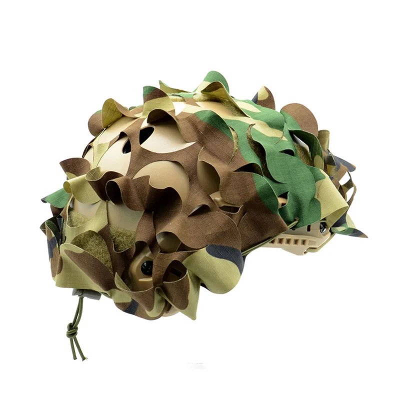 

Tactical Helmet Camouflage Helmet Cloth Laser Cut Fast Helmet Cover CS Wargame 3D Camo Net
