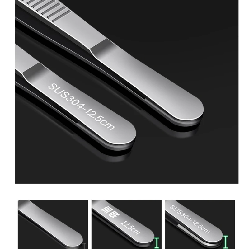 Precision Tweezers Stainless Steel Straight Tweezers for Electronics Laboratory Work Jewelry Making Craft Soldering 87HA precision tweezers tweezer tool soldering tweezers