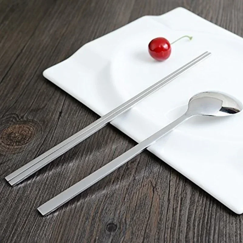 Korean Tableware Set Stainless Steel Dinner Set Spoon Chopsticks Cutlery Small Tools