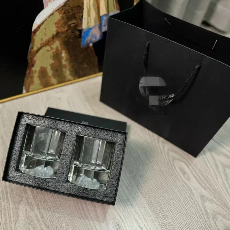 Black Gift Box Exquisite Crystal Cup Whiskey Cups Couple Home Glass Water Cup Gift Elegant and Generous Beer Water Bottle