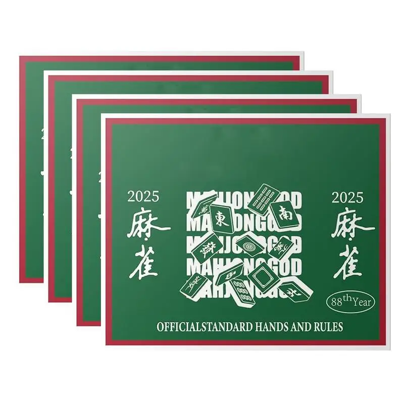 Mah Jongg Rule Card Mahjong Official Rules 4 Pieces Recording Sheets Foldable Mah Jongg League Scorecard Parties Favors For The