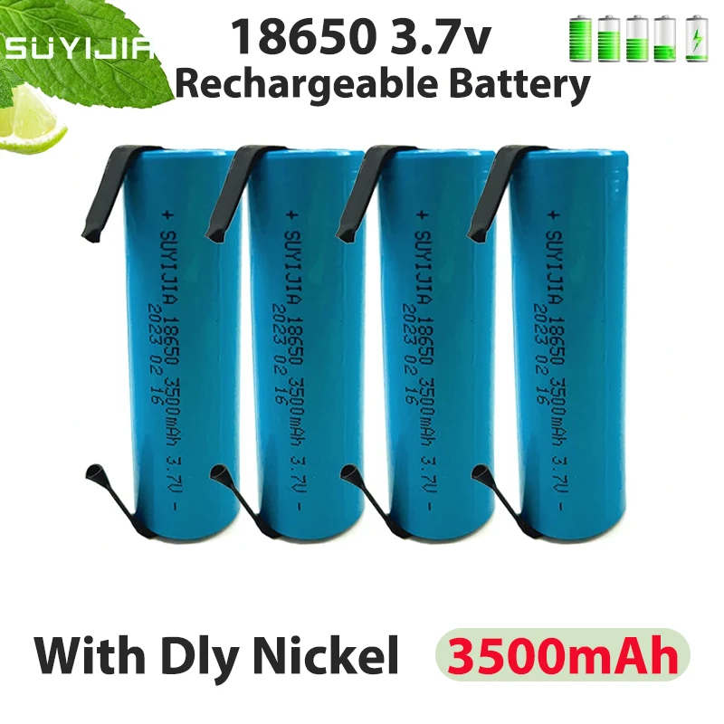 

18650 Battery 3.7V 3500mAh Lithium-ion Rechargeable Battery with DIY Nickel-lithium Welding Nickel Sheet Gun Spare Free Shipping