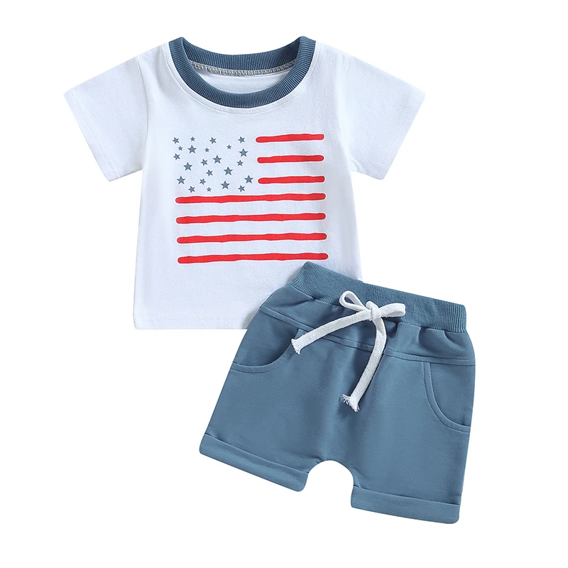 Toddler Boys Independence Day Stars and Stripes Outfit