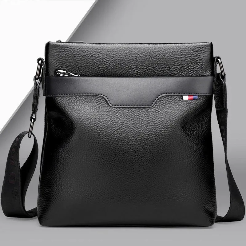 Luxury Vintage Men Bag PU Leather Shoulder Bag Business Messenger Crossbody Bag Large Capacity Male Casual Handbag