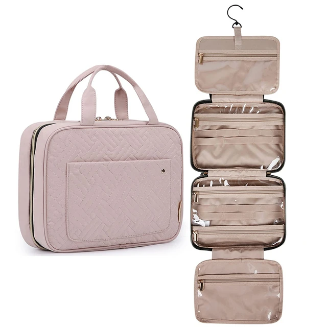 Bolsa de aseo colgante para mujer, neceser grande impermeable, organizador  de viaje, artículos de tocador para mujer, maquillaje, Kit de baño plegable  - AliExpress