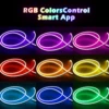 RGB Neon LED Strip Waterproof Flexible Ribbon Tape Neon Lights with App 44key Remote Control for Home Room Outdoor Decoration 4