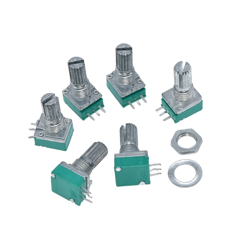 5Pcs Potentiometers Industrial Switches RK097 RK097N 3Pin B1K 5K 10K 20K 50K 100K 500K Switch Audio Shaft 15mm Amplifier Sealing