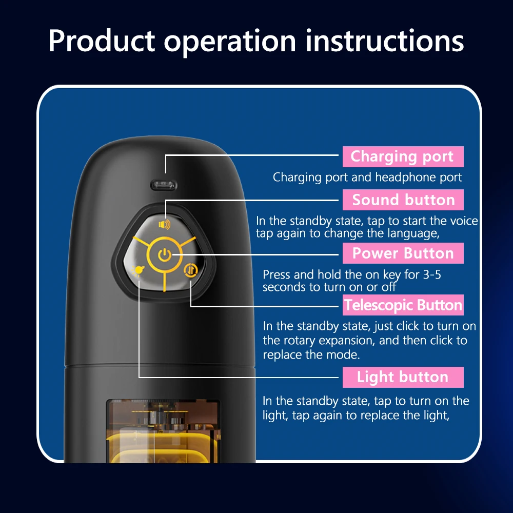 Electric Male Masturbator Cup Penis Endurance Trainer Sex Toy Adult Supplies Vagina Men's Adult Goods Men's Pussy Masturbators_voghion.com