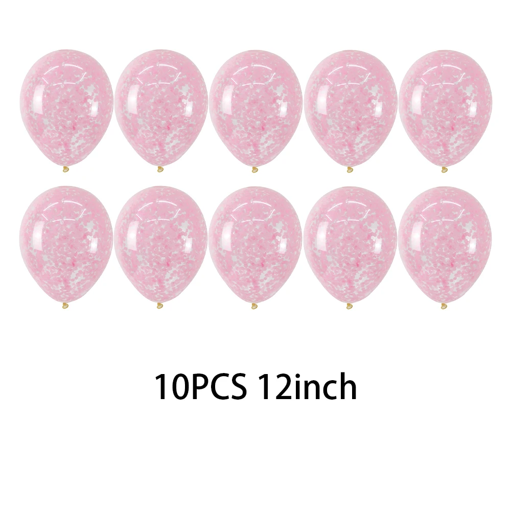 thumbnail image 1 of Juego de 10 o 30 globos de látex con lazo rosa y blanco de 12 pulgadas, con confeti rosa y dorado, para bodas, compromisos, cumpleaños, baby showers y fiestas., 1 of 5