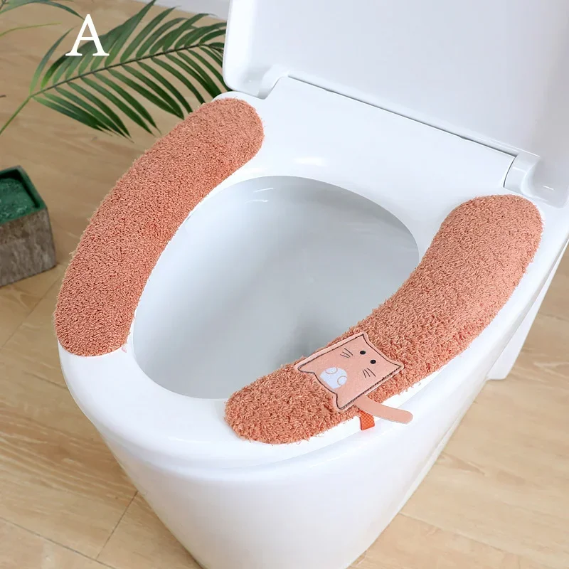 Toilet Seat Cover Universal Cartoon Washable Bathroom Lid Pad With Handles