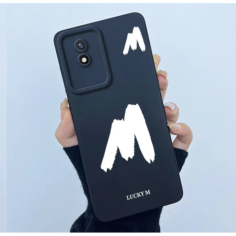 Lucky Initial Letter Silicone Soft Phone Case - Stylish Protective Bumper Cover