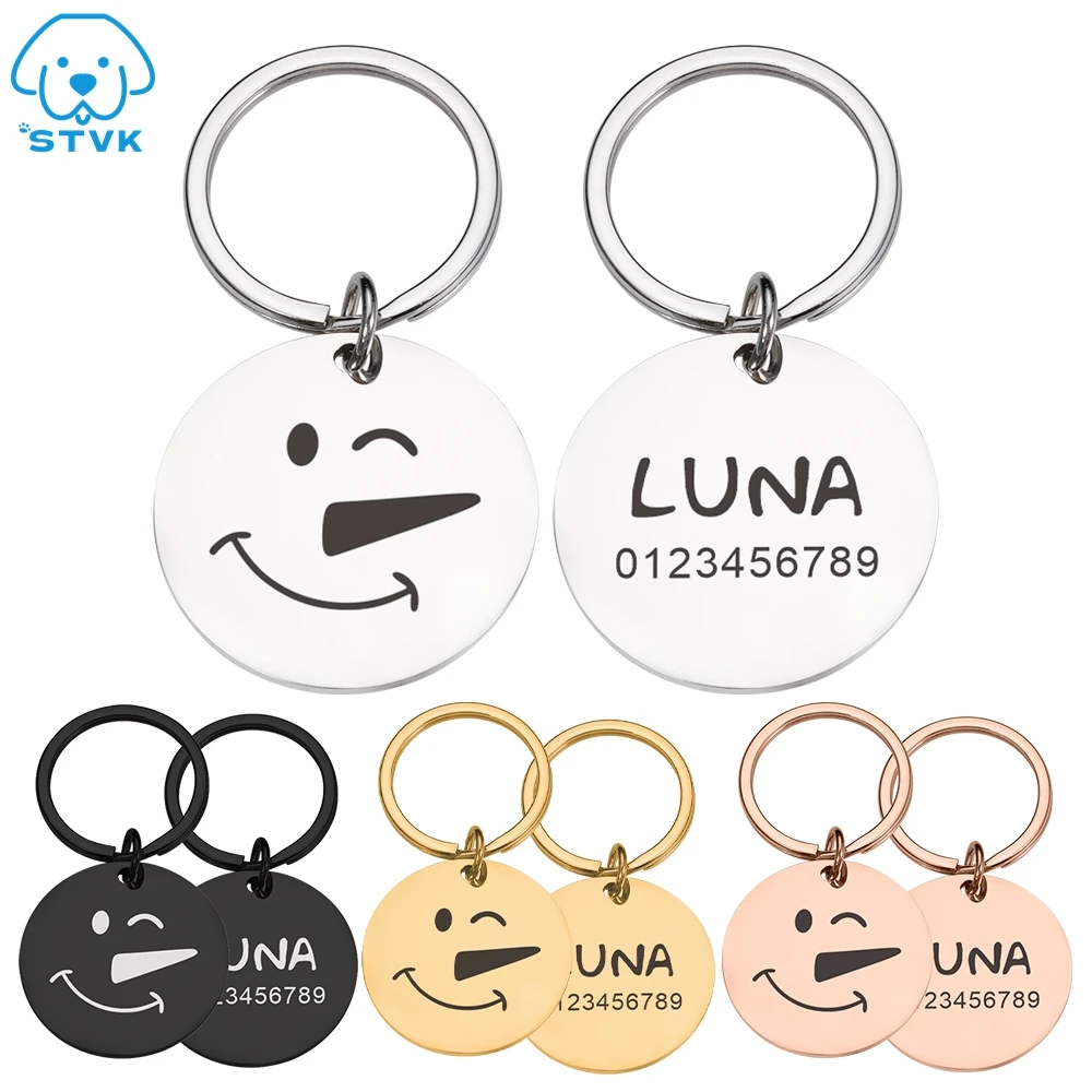 

Personalized Pet Name Tags Anti-lost Dogs Collars Tag Engraving Cat Dog Collar Cats Cute Nameplate for Christmas Free Shipping