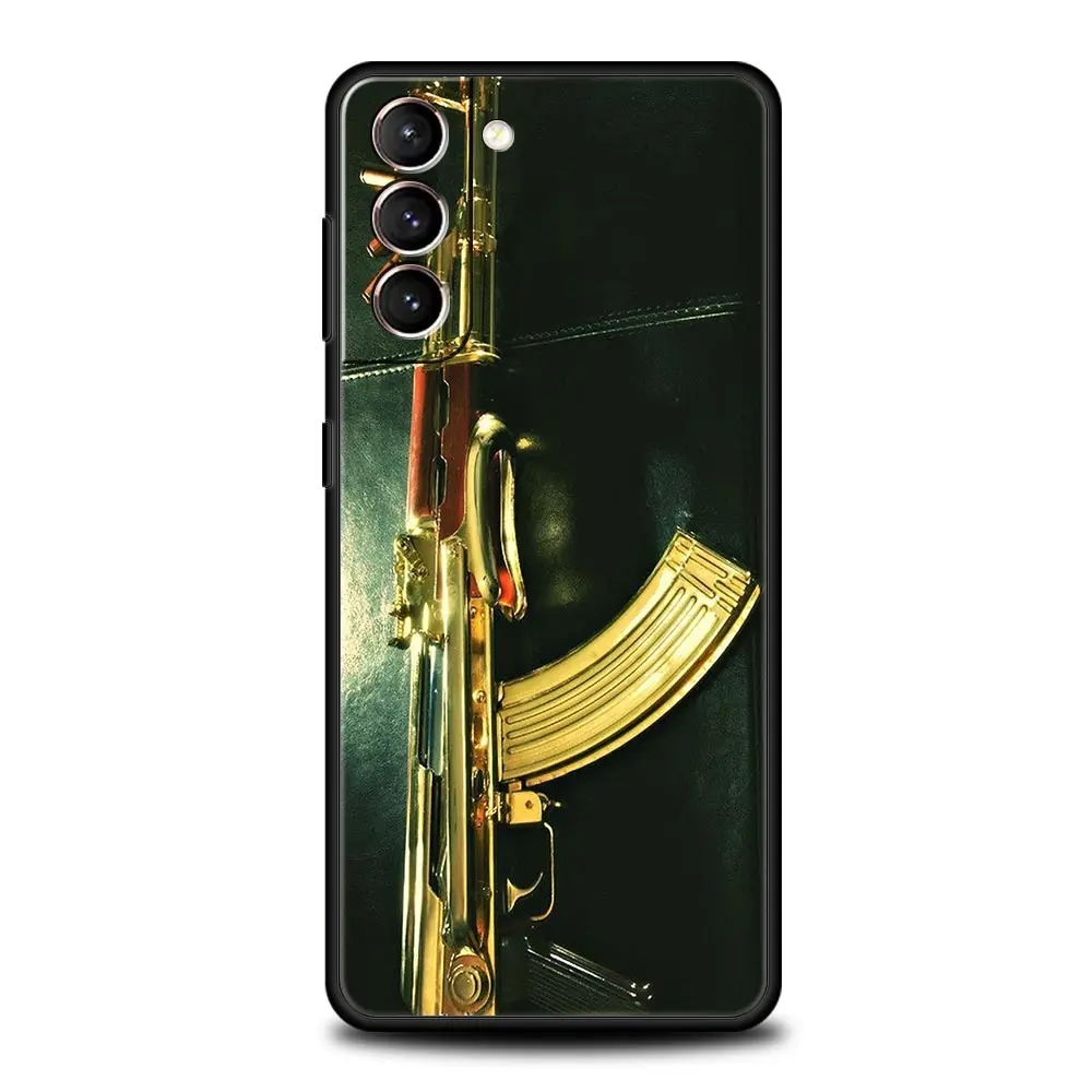 AK47 Handgun Design Soft Black Phone Case