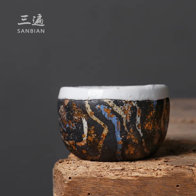 

Gaoyue чайная чашка Zhiye с ручной фиксацией, Тайваньская старинная глина, древесина, одинарная чашка, чайная чашка