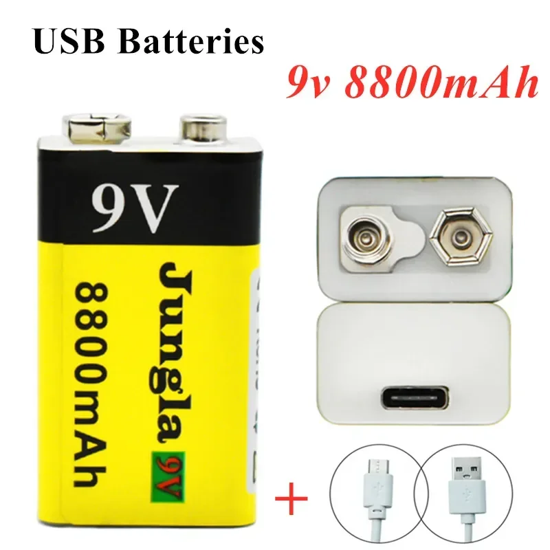 

9V 8800mah Li-ion Rechargeable Battery Micro USB Multimeter Microphone Toy Remote Control KTV Mobile Power Supply