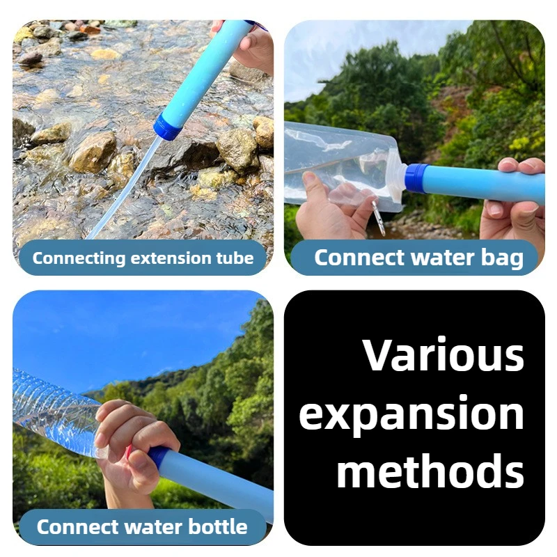 Water Purifier Outdoor Personal Portable Survival Straw Ultra-Light 0.01 Micron 4-Stage Filter System 1500L