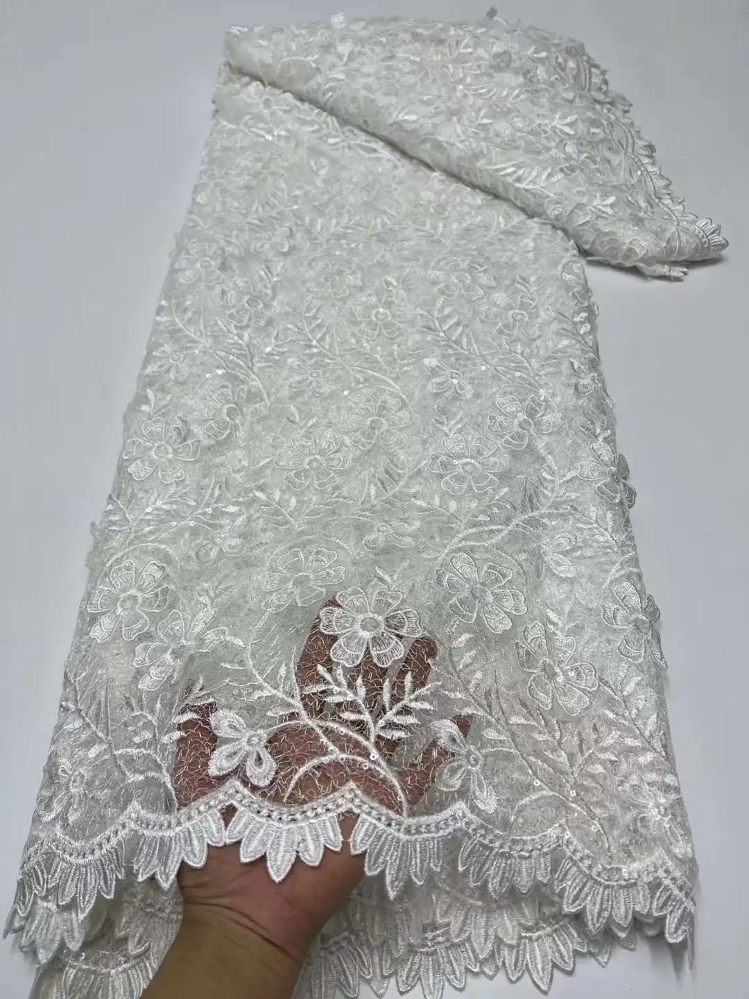 

French Lace Fabric 2024 High Quality Lace Net African Lace Fabric With Beads Lace Fabrics For Wedding RFR1-6
