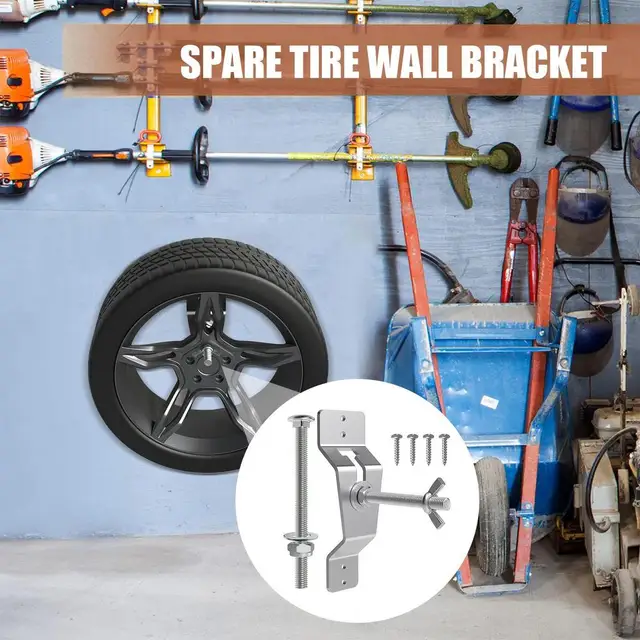 Staffa Per Ruota Di Scorta Da Parete - Supporto Per Rimorchio, Furgone, Auto, Capacità 54,4 Kg - Foto 9