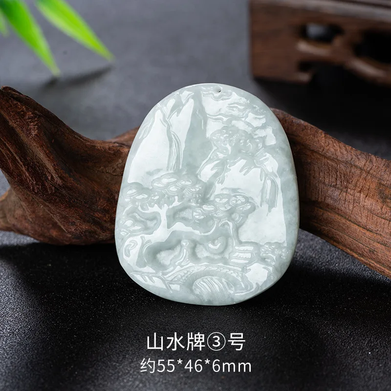 新品　翡翠 彫刻風景 ペンダント ryu_kanu-3-32-tgph