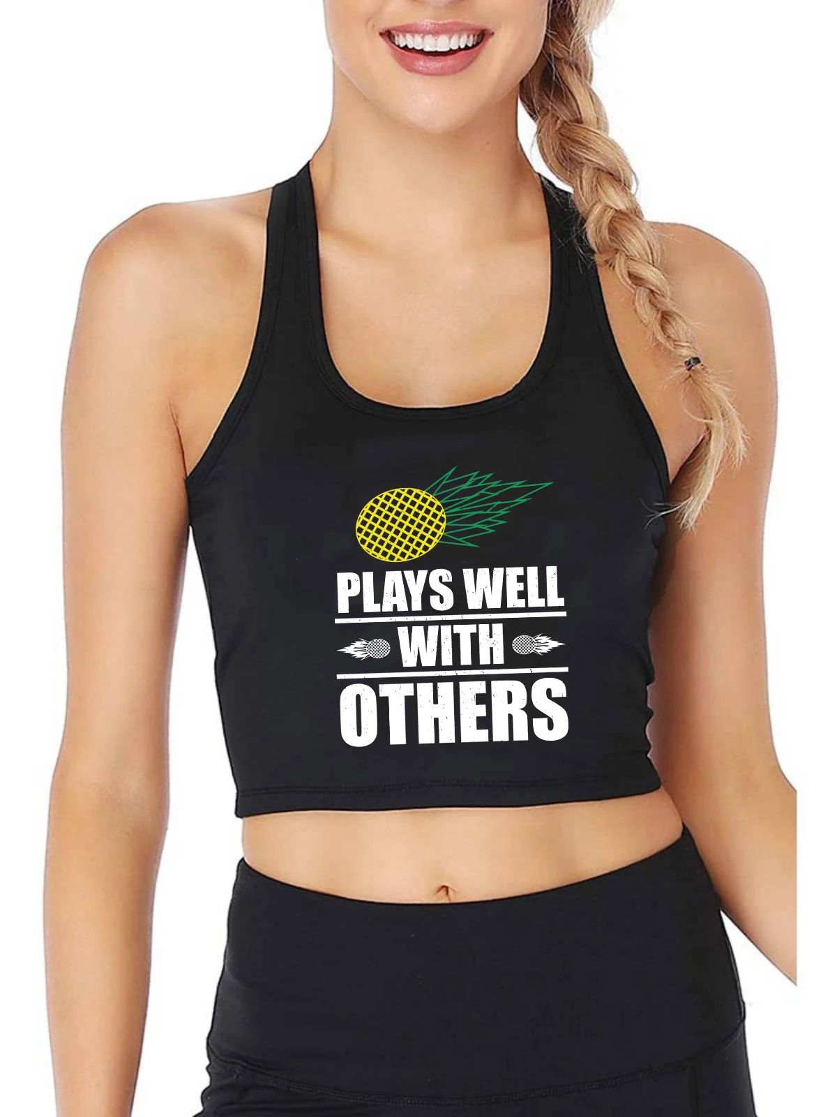 

Lasting Charm New Plays Well With Others Swingers Gift Tank Tops Hotwife Sexy Slim Fit Crop Top Summer Naughty Camisole