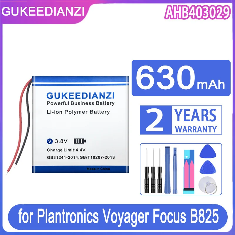 Gukeedianzi Batteria Di Ricambio Ahb403029 (403029 2 Linee) 630Mah Per Plantronics Voyager Focus B825 Auricolare Auricolare