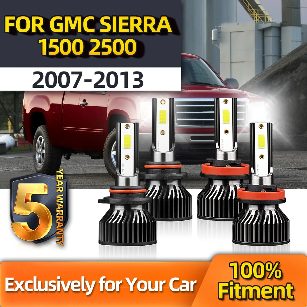 

Crossfox 4x Combo 6000K Lamps CSP LED Headlight Bulb High 9005 Beam H11 Low Beam For GMC SIERRA 1500 2500 2007 2008 2009-2013