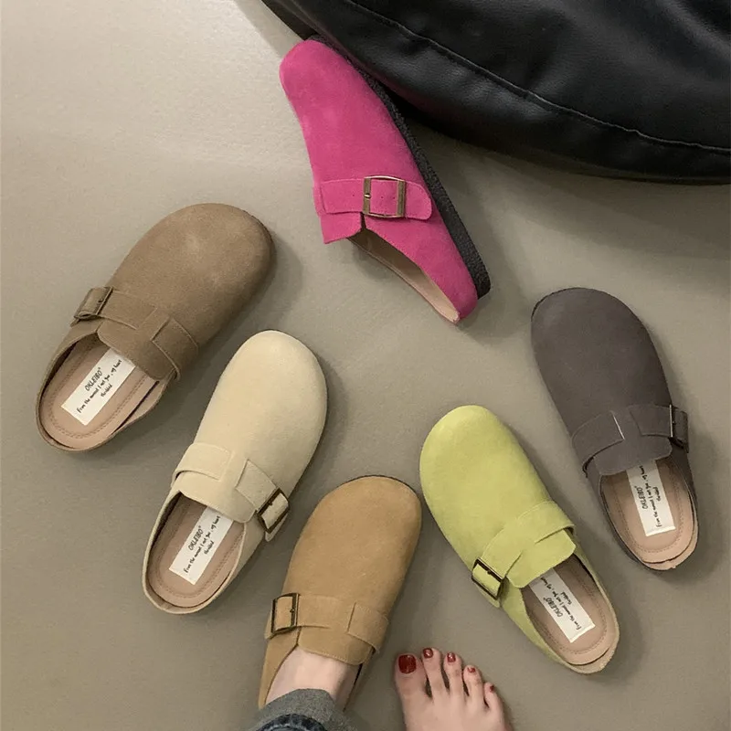 

Удобные мягкие туфли на плоской подошве для женщин 2024 кожаные туфли на плоской подошве с пряжкой для женщин винтажные Повседневные Симпатичные туфли из матовой кожи
