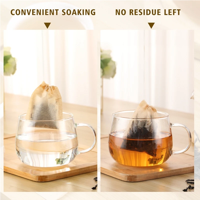 Teabags Biodegradable Paper Drawstring 100Pcs