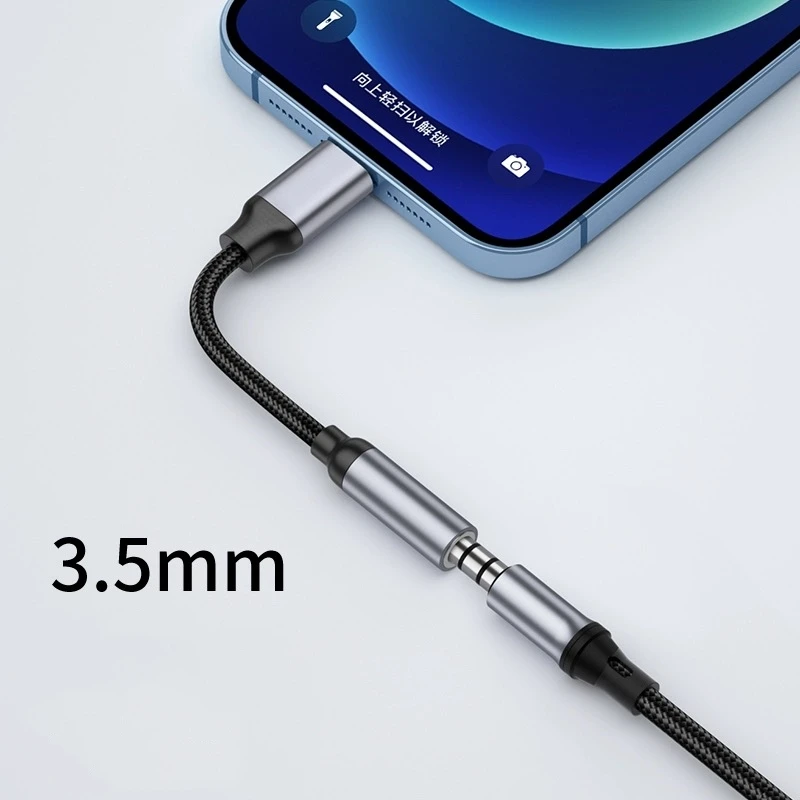 Lightning to 3.5mm Audio Jack AUX Cable - Male to Female Headphone Adapter and Audio Splitter