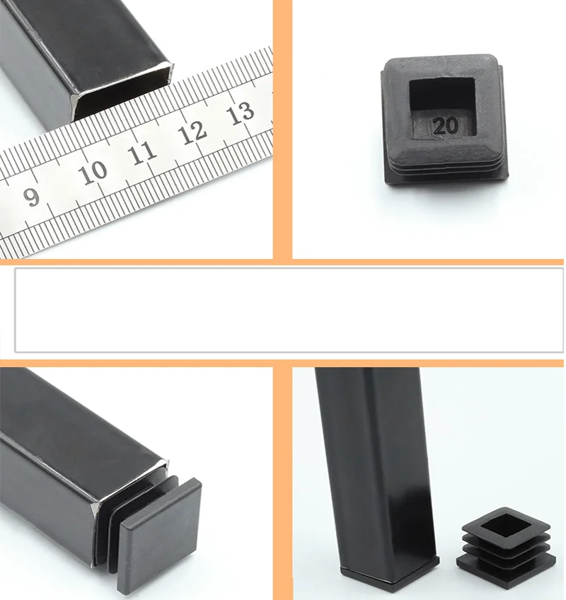 Lot De 4 Cache-pieds De Meuble En Caoutchouc Noir - Dimensions 50x30 Mm - Marque Uxcell - Neuf