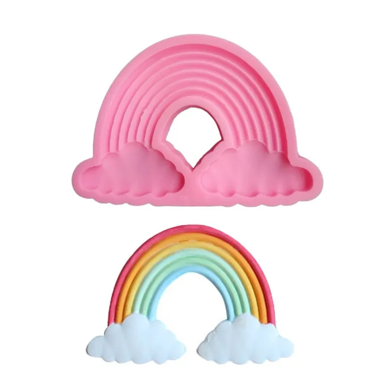 

Rainbow Clouds White Cloud Modeling Liquid Silicone Mold Fondant Cake Chocolate Dessert Decoration Kitchen Baking Accessories