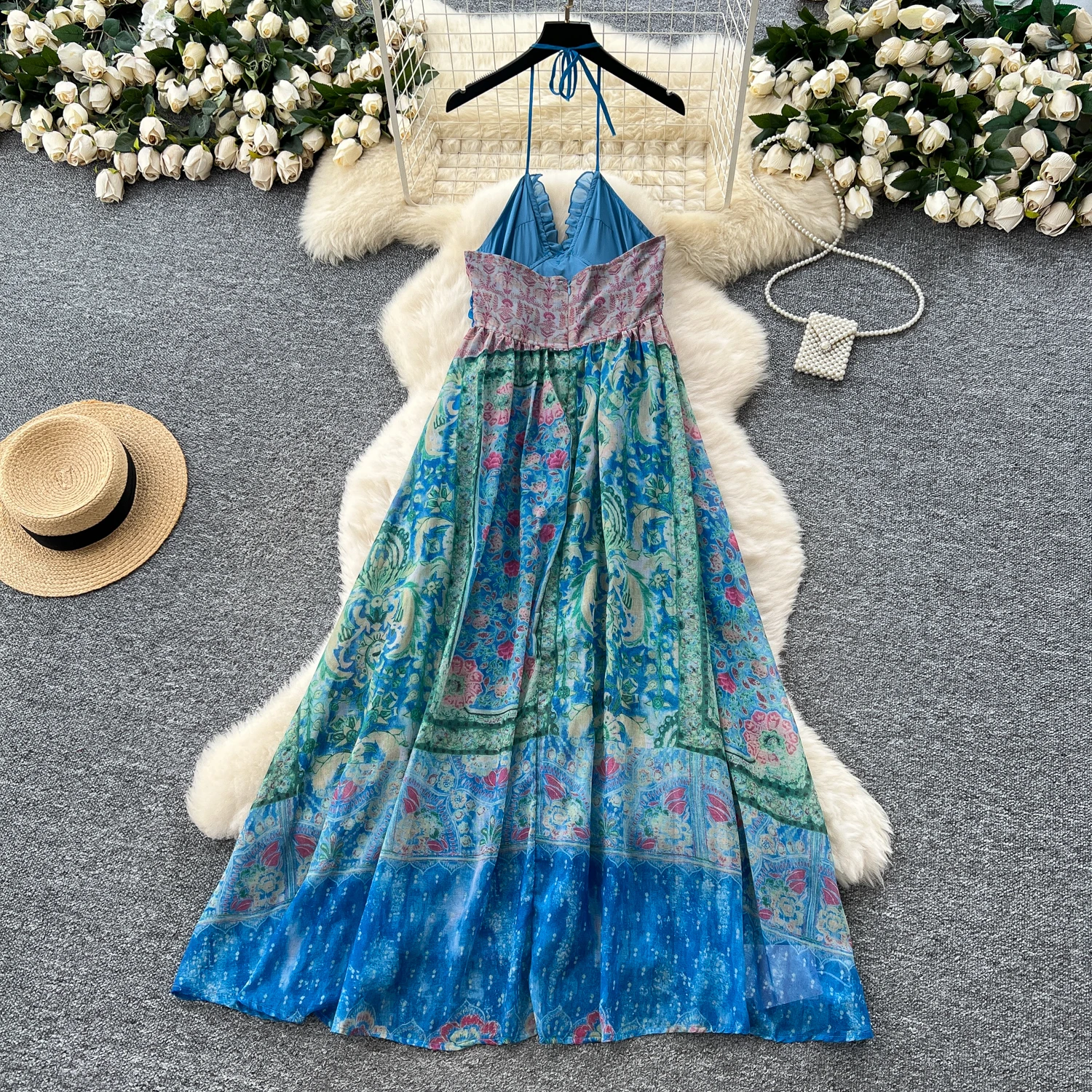fitted lace wedding dress Dressnu Women's Halter Loose Dress A-line Skirt Black S at Amazon Women's  Clothing store main image 1