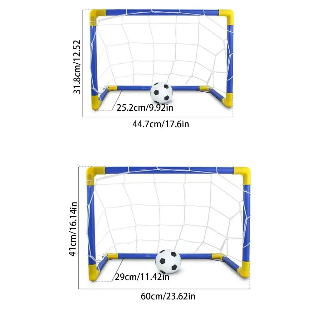 Removable Net Soccer Goal Post Net Set Foldable High-Strength Frame Kids Soccer Goal with Inflatable Pump with Soccer Ball