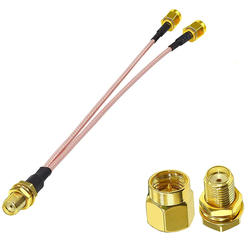 Adaptateur d'Antenne RP SMA Mâle/Femelle pour Touristes, 2 x SMA, 2 Voies, Mathiateur de Type Y, Pigtail RG316 RF, Câble d'Extension Coaxial