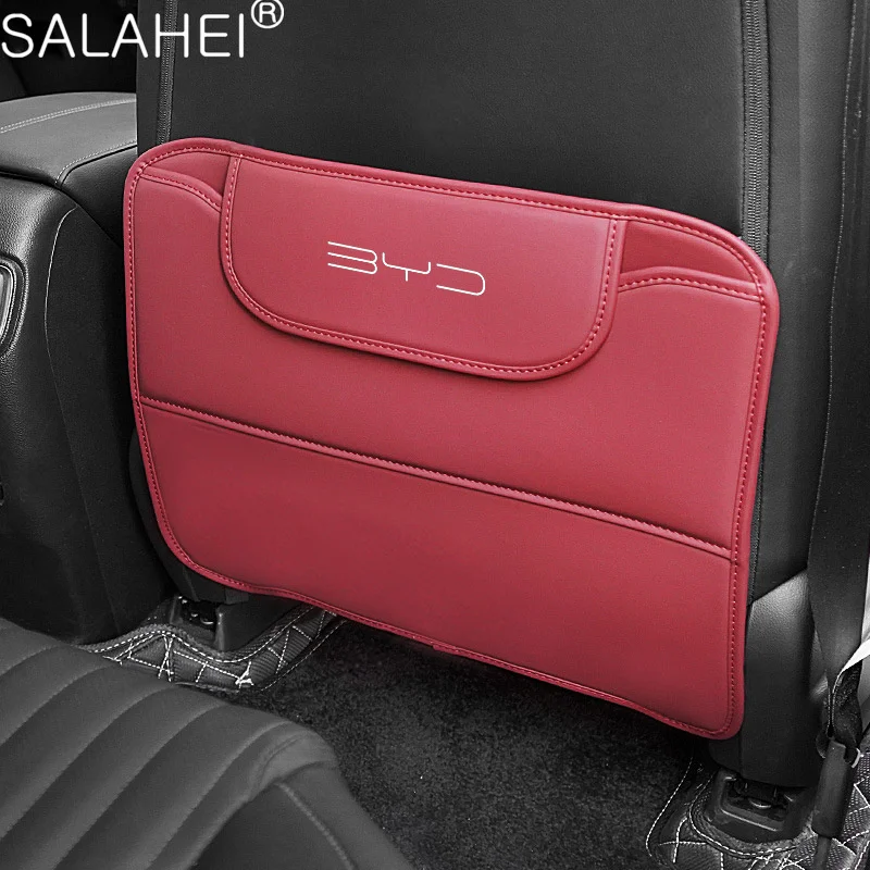 Car Seat Protector Car Seat Organizer Car Seat Backrest Anti Kick Pad Protector Mat Storage Bag For BYD Tang F3 Atto 3 Yuan Plus Song Max F0 G3 I3 Ea1 Dmi 2din G6 Qin
