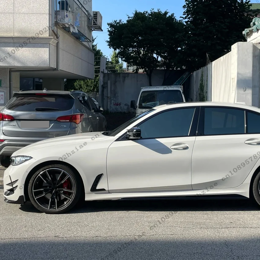 BMW 3 시리즈 G20 G21 320i 330d 330i 330e M340i 2019-2025 차량용 사이드 에어 가이드 벤트 프레임 사이드 스커트 스티커 트림 바디 키트