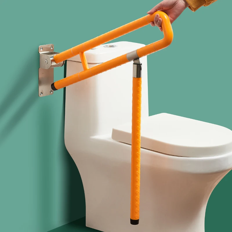 Foldable Handrail in Bathroom Bathroom Non-Slip Safety Barrier-Free Railing Toilet ToiletUElderly Safety Handle