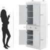 72" Freestanding Kitchen Pantry Storage Cabinet with Doors and Adjustable Shelves,Storage Cupboard with Large Drawer for Kitchen 2