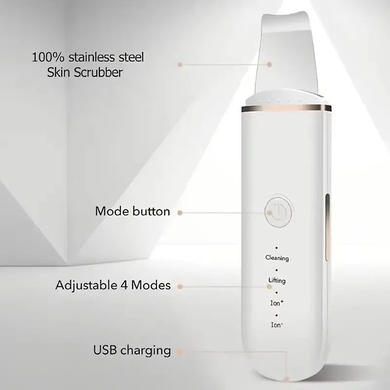 1pc New Ultrasonic Pore Cleaning Instrument Ultrasonic Skin Scraper Knife Remove Blackheads Home Beauty Skin Scraper Instrument