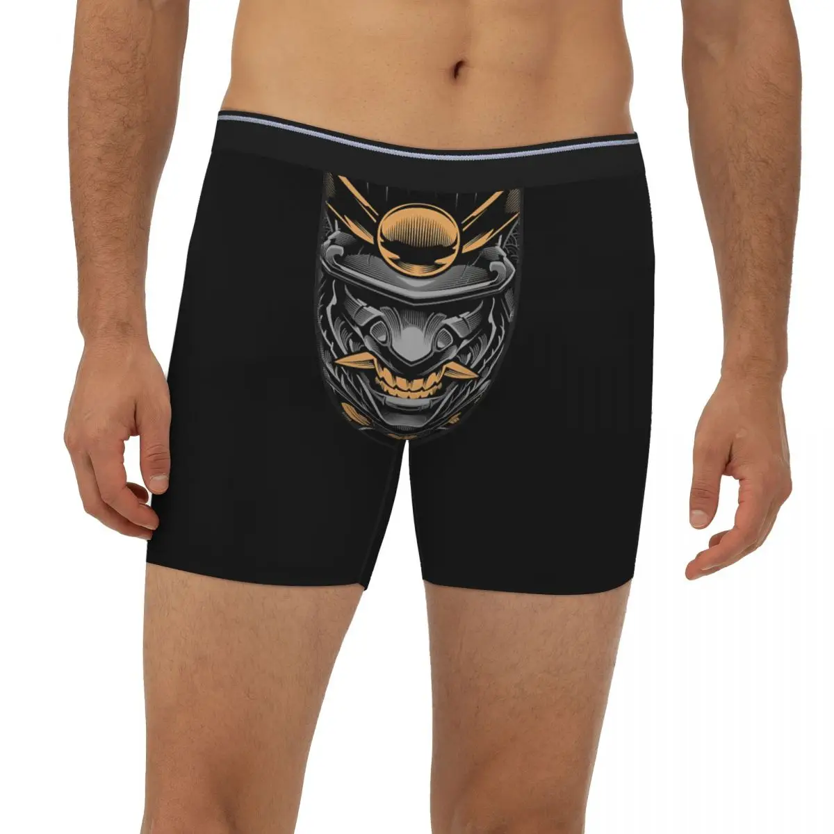 Samurai Helmet Manga Art - Dark Ver Underpants Breathbale Panties spoof funny Male Underwear Boxer Briefs extended underwear