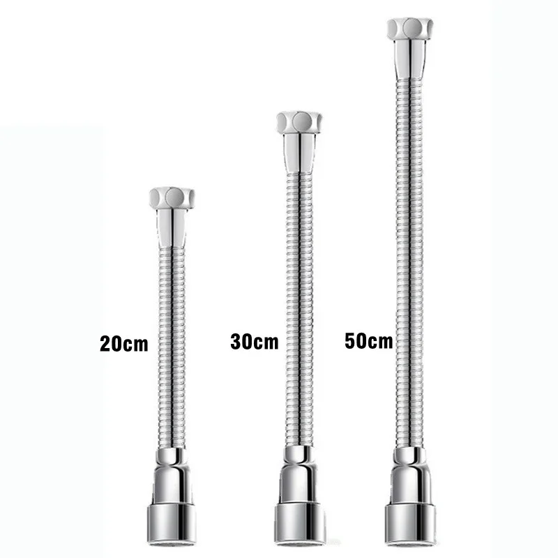 Stainless Steel 360° Universal Faucet Extender Anti-Splash Head Nozzle Aerator Bendable Sink Extension Hose Kitchen Accessories 5