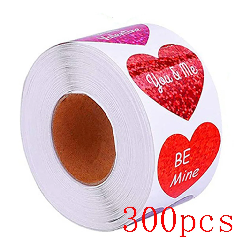 50-500 Piece Gay Pride Stickers Love Pride Rainbow Stickers Love Heart Baking Sticker 1Inch Love Rainbow Heart Shaped  Tape 